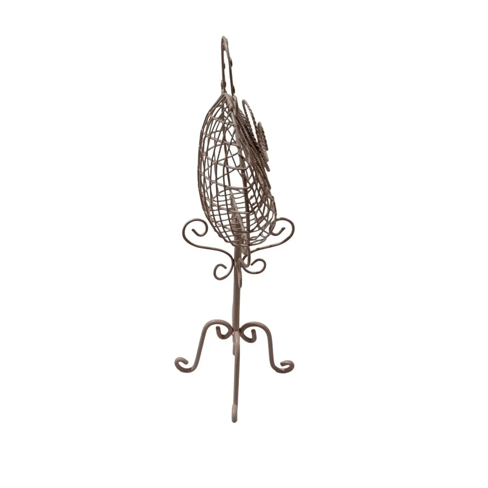 Pink‎ Metal Wire Purse Handbag Decorative Tabletop Stand jewelry Pedestal 15in